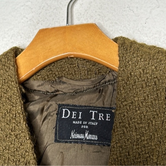 Dei Tre Neiman Marcus Wool Tweed Long Line Blazer Moss Green IT 48 (US L/12) - Picture 7 of 11